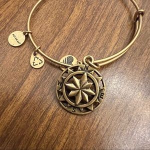 Alex and Ani gold bangle - compass charm